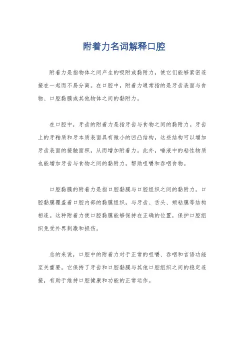 附着力名词解释口腔