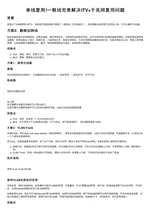 单线复用!一根线完美解决ITV+千兆网复用问题