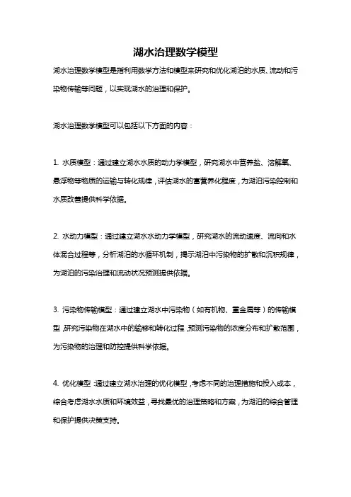 湖水治理数学模型