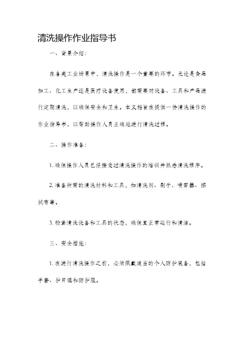 清洗操作作业指导书