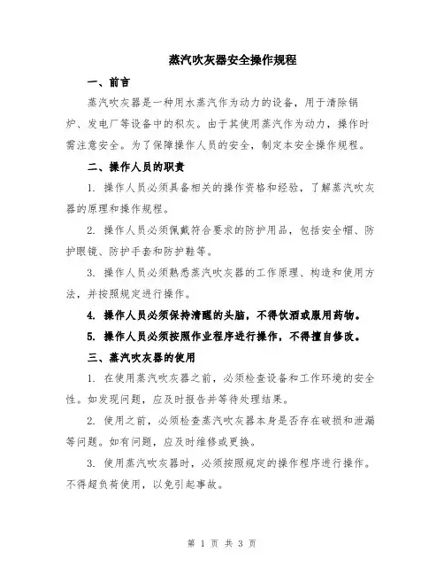 蒸汽吹灰器安全操作规程