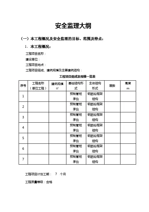 安全监理大纲