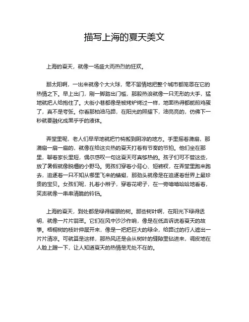 描写上海的夏天美文