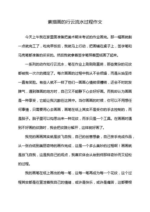 素描画的行云流水过程作文