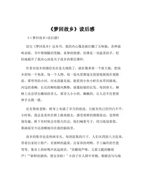 《梦回故乡》读后感