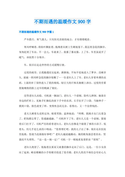 不期而遇的温暖作文900字
