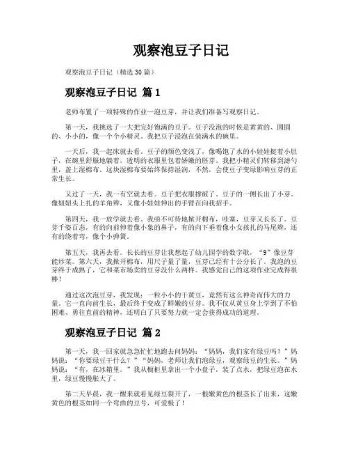 观察泡豆子日记