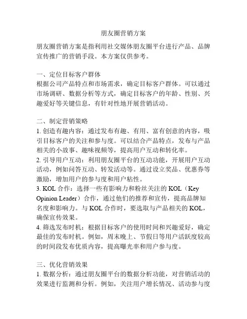 朋友圈营销方案