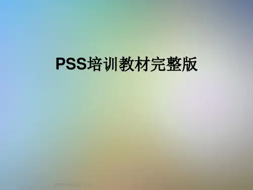 PSS培训教材完整版