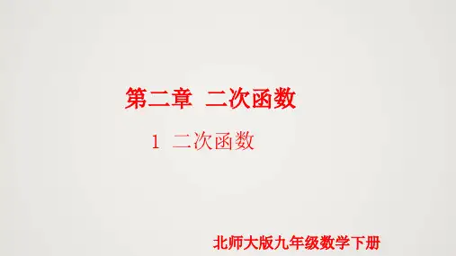 2-1 二次函数(课件)九年级数学下册(北师大版)