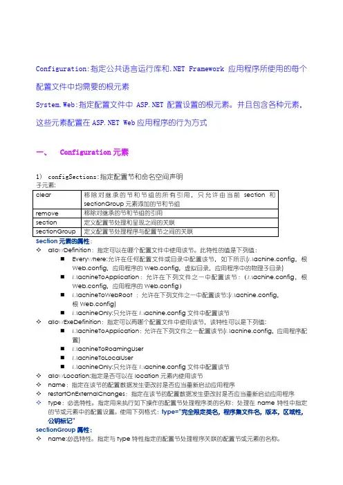 webConfig说明文档