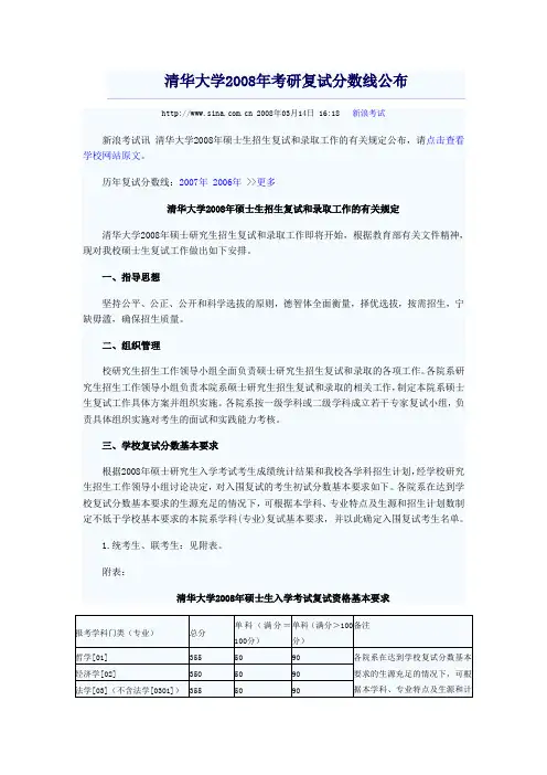 清华大学2008年
