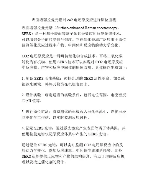 表面增强拉曼光谱对co2电还原反应进行原位监测