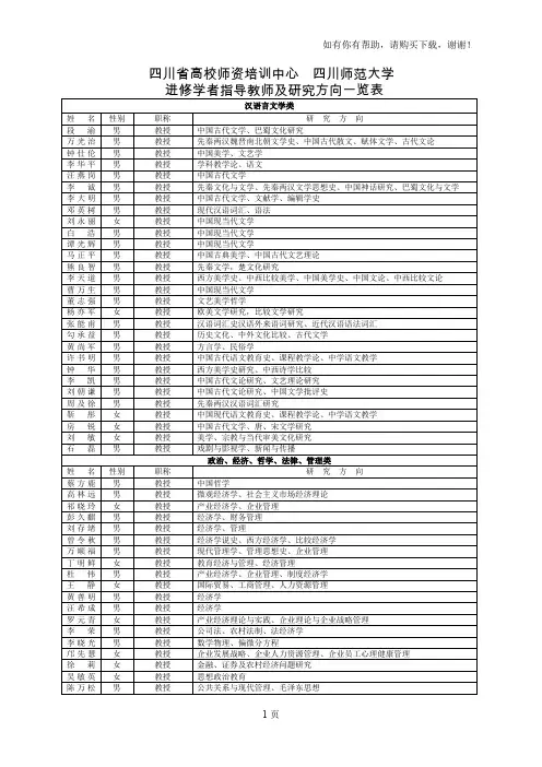 四川省高校师资培训中心四川师范大学