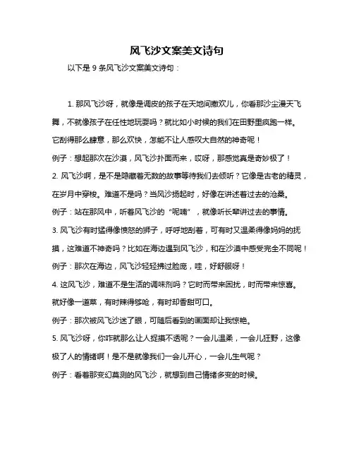 风飞沙文案美文诗句