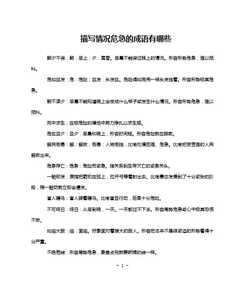 描写情况危急的成语有哪些