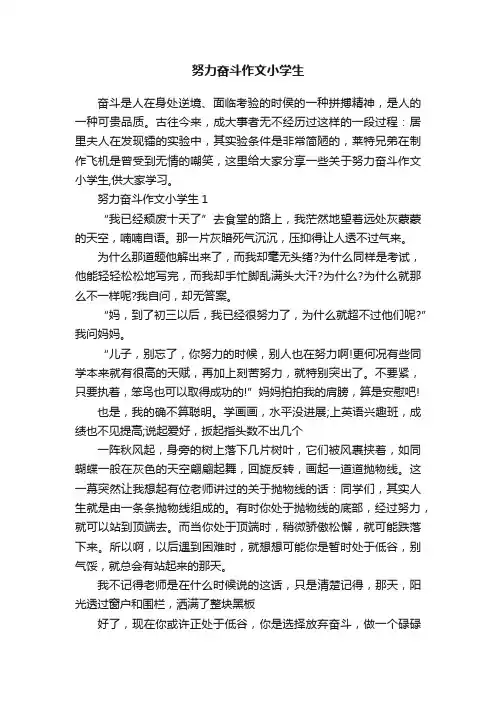 努力奋斗作文小学生