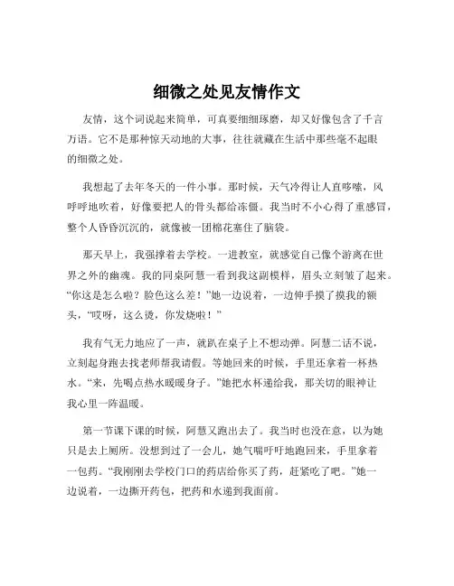 细微之处见友情作文