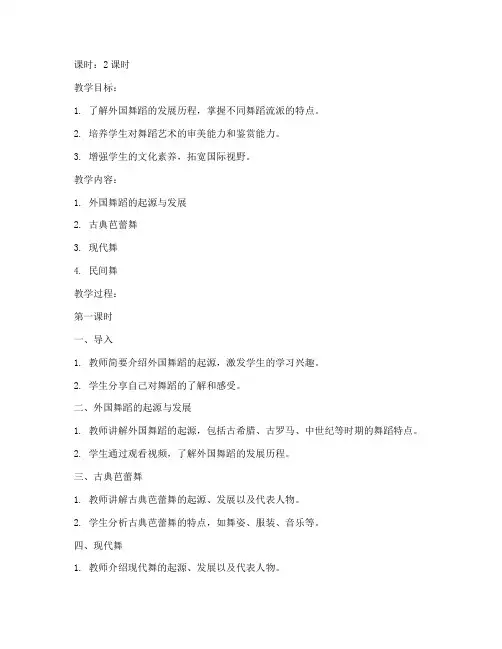 大学外国舞蹈史教案