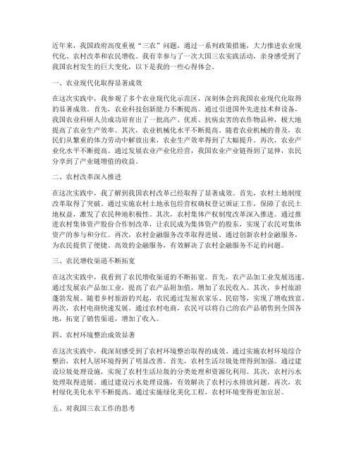 大国三农实践心得体会