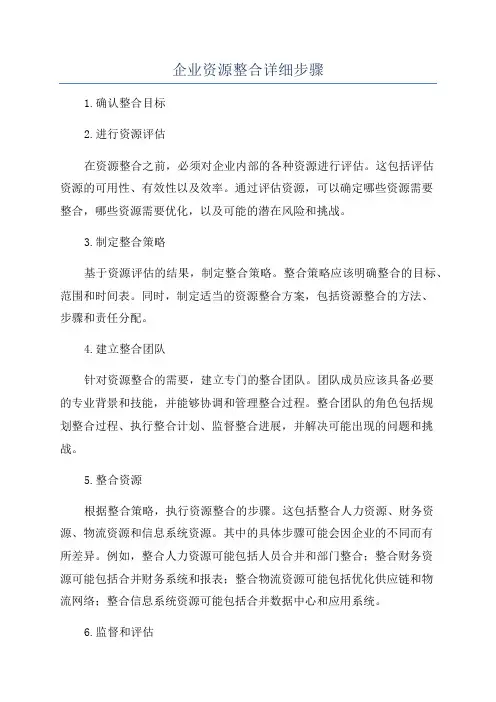 企业资源整合详细步骤