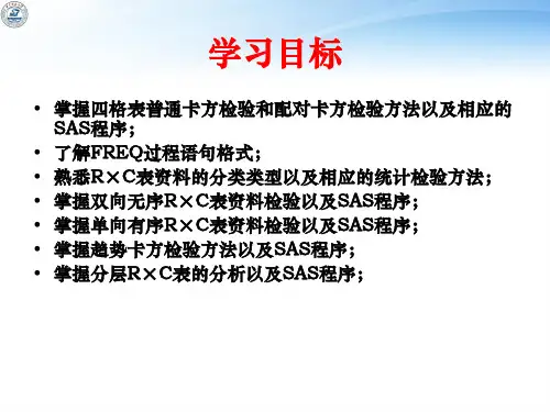 SAS的卡方检验