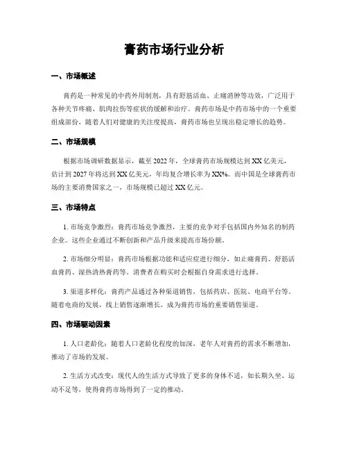 膏药市场行业分析