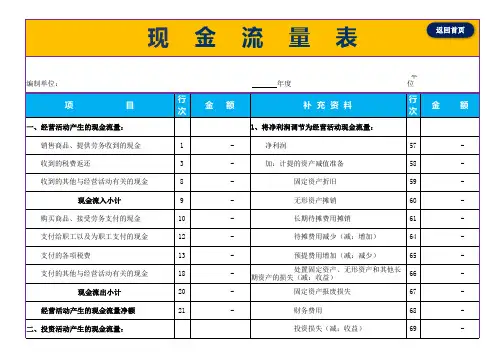 Excel表格通用模板：现金流量表(自动生成)模板