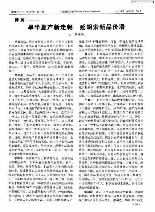 旱半夏产新走畅 延胡索新品价滑