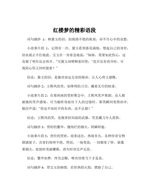红楼梦的精彩语段