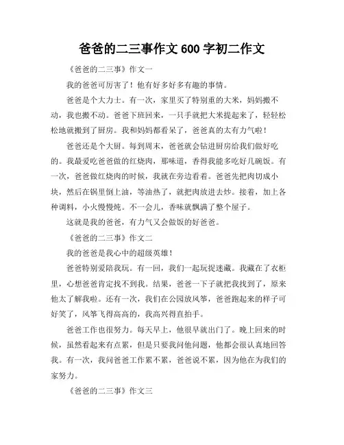 爸爸的二三事作文600字初二作文
