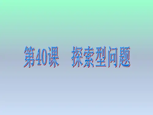 中考数学总复习第40课 探索型问题