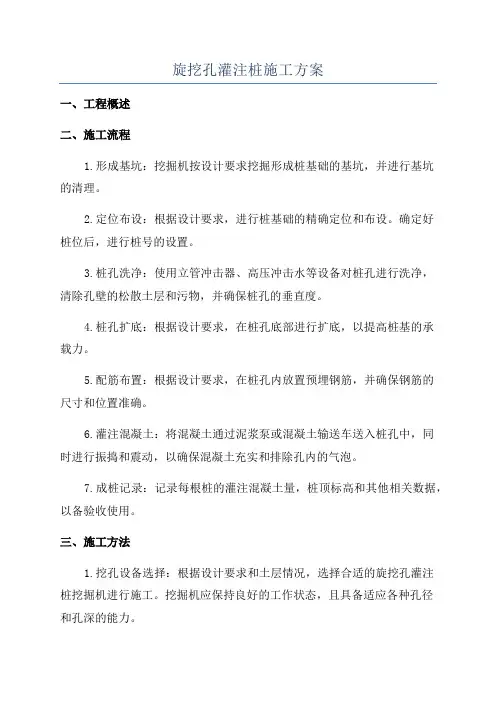 旋挖孔灌注桩施工方案