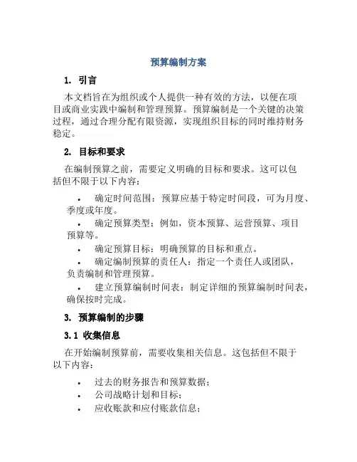 预算编制方案 