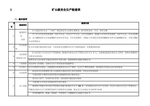 石料厂、采石场安全检查表汇编