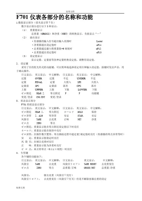 F701仪表使用说明书1