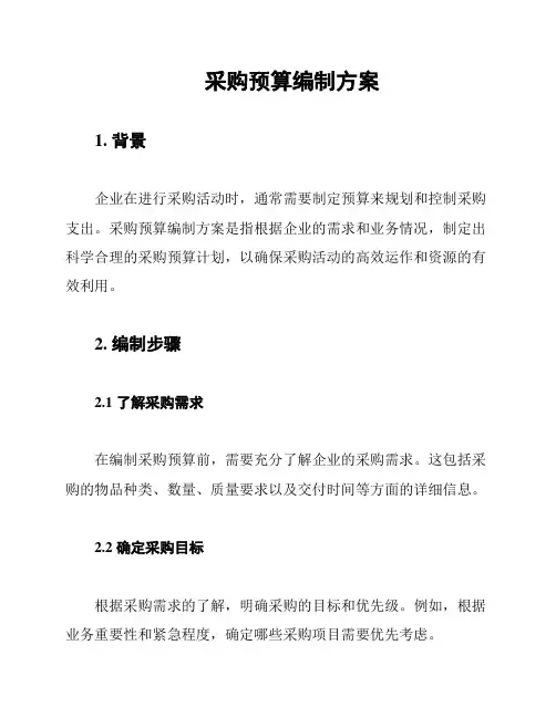 采购预算编制方案
