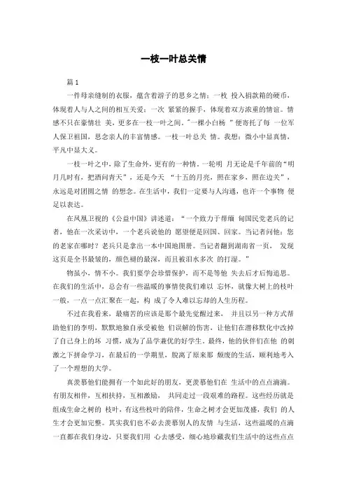 一枝一叶总关情的作文600字
