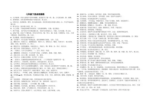 七年级下册成语集锦