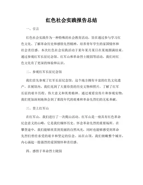 红色社会实践报告总结