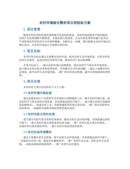农村环境综合整治项目招投标方案 (2)