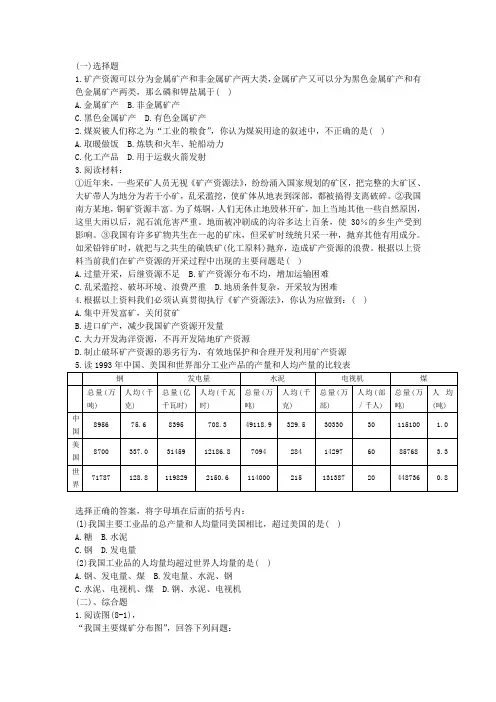 矿产资源