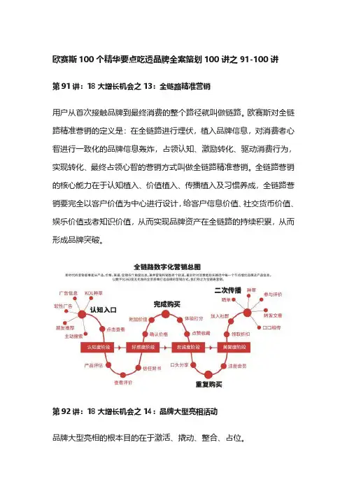 欧赛斯100个精华要点吃透品牌全案策划100讲之91-100讲