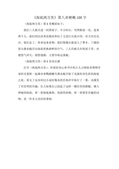 《海底两万里》第八章梗概100字