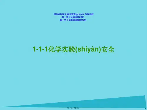 海南省国兴中学高中化学1.1.1化学实验安全课件新人教版必修1
