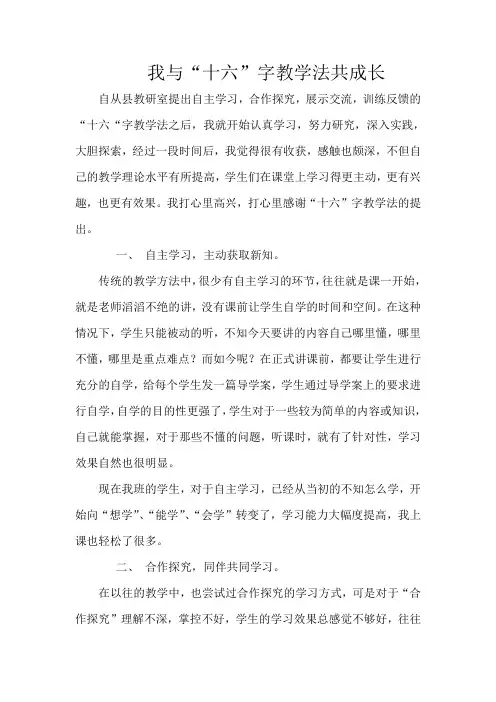 我与“十六”字教学法共成长