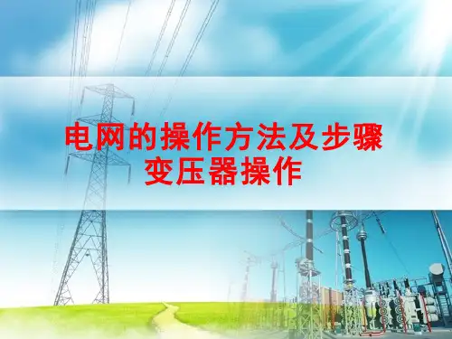 电网的操作 2018年第二期调控运行专业变压器操作课程课件