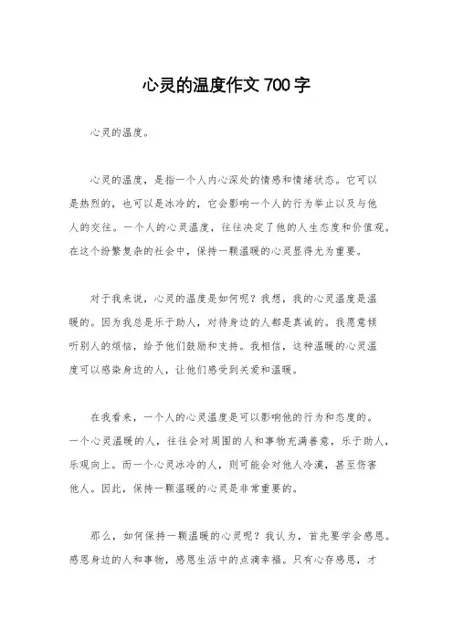 心灵的温度作文700字