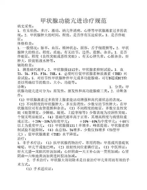 甲状腺功能亢进诊疗规范