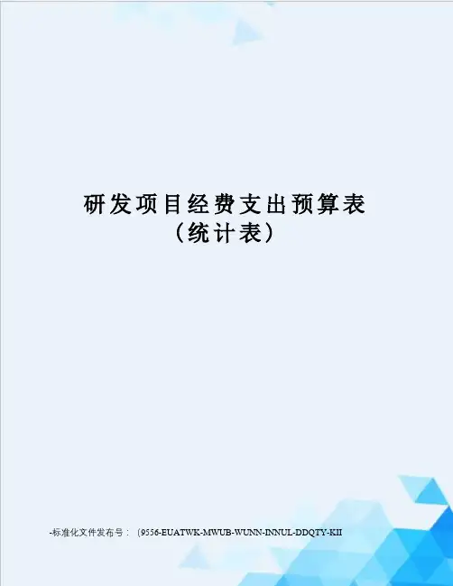 研发项目经费支出预算表(统计表)